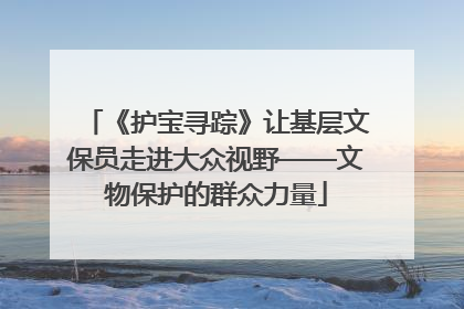 《护宝寻踪》让基层文保员走进大众视野——文物保护的群众力量
