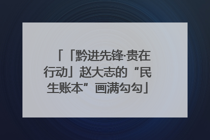 「黔进先锋·贵在行动」赵大志的“民生账本”画满勾勾