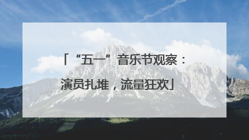 “五一”音乐节观察：演员扎堆，流量狂欢