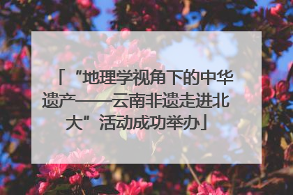 “地理学视角下的中华遗产——云南非遗走进北大”活动成功举办