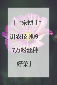 “宋博士”讲农技 助9.7万粉丝种好菜