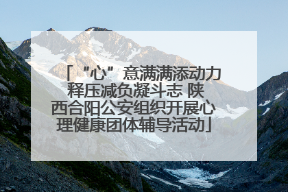 “心”意满满添动力 释压减负凝斗志 陕西合阳公安组织开展心理健康团体辅导活动