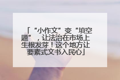 “小作文”变“填空题”，让法治在市场上生根发芽！这个地方让要素式文书入民心