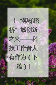 “架梯搭桥”燃创新之火——科技工作者大有作为（下篇）