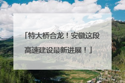 特大桥合龙！安徽这段高速建设最新进展！