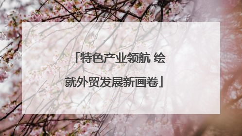 特色产业领航 绘就外贸发展新画卷