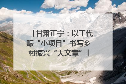 甘肃正宁：以工代赈“小项目”书写乡村振兴“大文章”