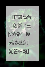 甘肃高台：创新“三长六链”模式 织密河湖管护网