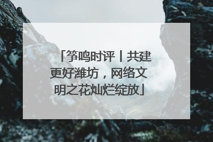 筝鸣时评丨共建更好潍坊，网络文明之花灿烂绽放