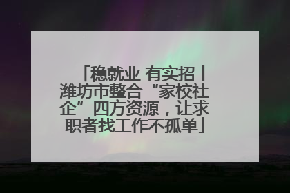 稳就业 有实招丨潍坊市整合“家校社企”四方资源，让求职者找工作不孤单