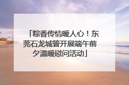 粽香传情暖人心！东莞石龙城管开展端午前夕温暖慰问活动