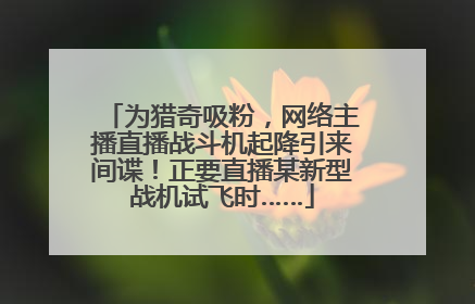 为猎奇吸粉，网络主播直播战斗机起降引来间谍！正要直播某新型战机试飞时……