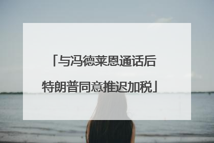 与冯德莱恩通话后 特朗普同意推迟加税