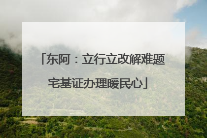 东阿：立行立改解难题 宅基证办理暖民心