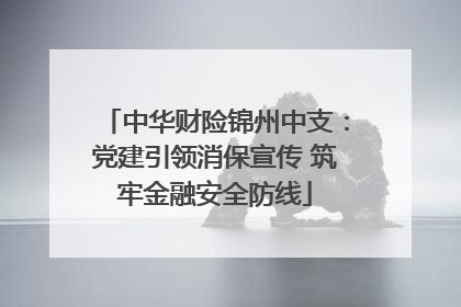 中华财险锦州中支：党建引领消保宣传 筑牢金融安全防线