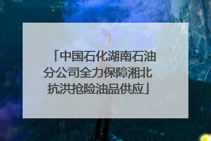 中国石化湖南石油分公司全力保障湘北抗洪抢险油品供应