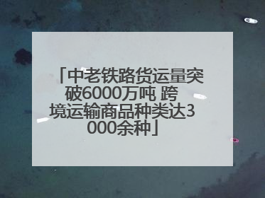 中老铁路货运量突破6000万吨 跨境运输商品种类达3000余种
