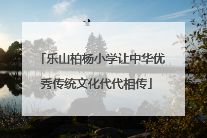 乐山柏杨小学让中华优秀传统文化代代相传