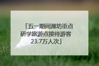 五一期间潍坊重点研学旅游点接待游客23.7万人次