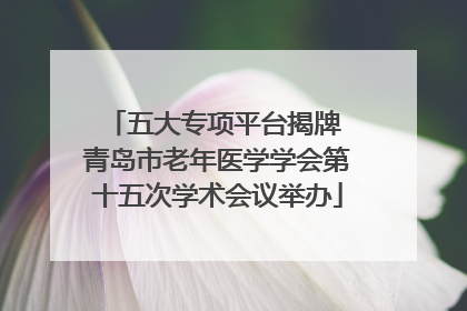 五大专项平台揭牌 青岛市老年医学学会第十五次学术会议举办