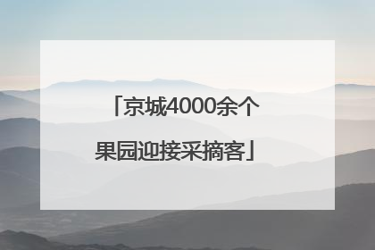 京城4000余个果园迎接采摘客