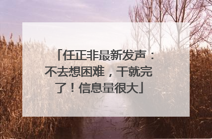 任正非最新发声：不去想困难，干就完了！信息量很大
