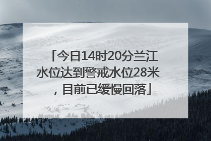 今日14时20分兰江水位达到警戒水位28米，目前已缓慢回落