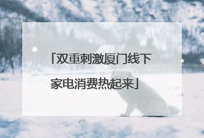双重刺激厦门线下家电消费热起来