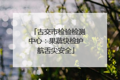 古交市检验检测中心：果蔬快检护航舌尖安全