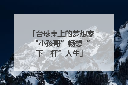台球桌上的梦想家 “小孩哥”畅想“下一杆”人生