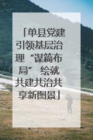 单县党建引领基层治理“谋篇布局” 绘就共建共治共享新图景