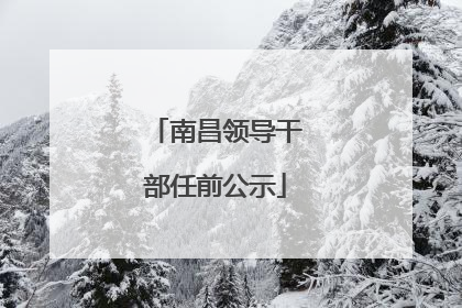 南昌领导干部任前公示