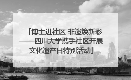 博士进社区 非遗焕新彩——四川大学携手社区开展文化遗产日特别活动