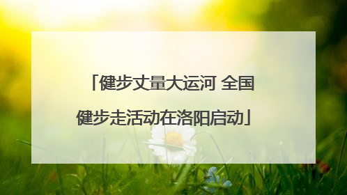 健步丈量大运河 全国健步走活动在洛阳启动