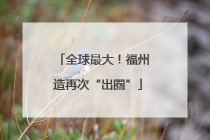 全球最大！福州造再次“出圈”