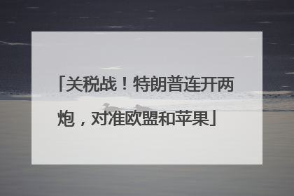 关税战！特朗普连开两炮，对准欧盟和苹果