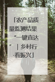 农产品质量监测结果“一键直达”｜乡村行·看振兴