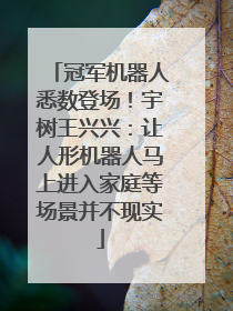冠军机器人悉数登场！宇树王兴兴：让人形机器人马上进入家庭等场景并不现实