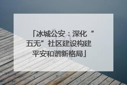 冰城公安：深化“五无”社区建设构建平安和谐新格局