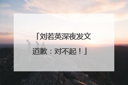 刘若英深夜发文道歉：对不起！