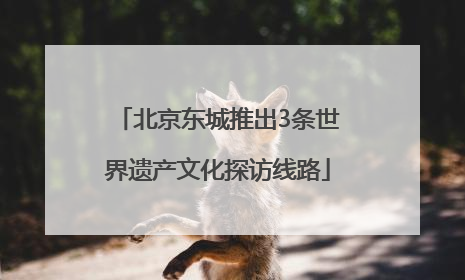 北京东城推出3条世界遗产文化探访线路
