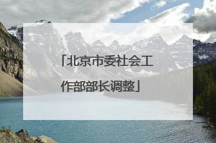 北京市委社会工作部部长调整
