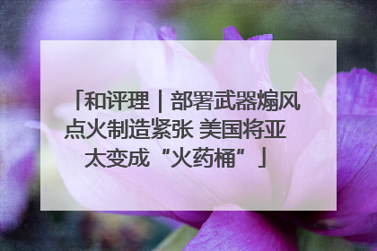 和评理｜部署武器煽风点火制造紧张 美国将亚太变成“火药桶”