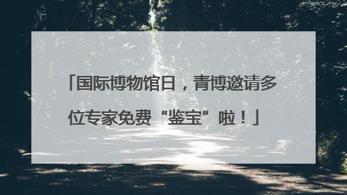 国际博物馆日，青博邀请多位专家免费“鉴宝”啦！