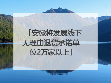 安徽将发展线下无理由退货承诺单位2万家以上