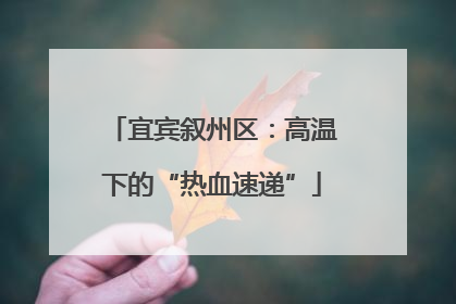宜宾叙州区：高温下的“热血速递”