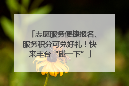志愿服务便捷报名、服务积分可兑好礼！快来丰台“碰一下”