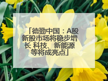 德勤中国：A股新股市场将稳步增长 科技、新能源等将成亮点
