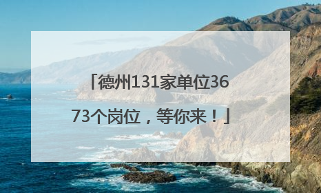 德州131家单位3673个岗位，等你来！