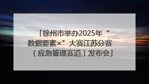徐州市举办2025年“数据要素×”大赛江苏分赛（应急管理赛道）发布会